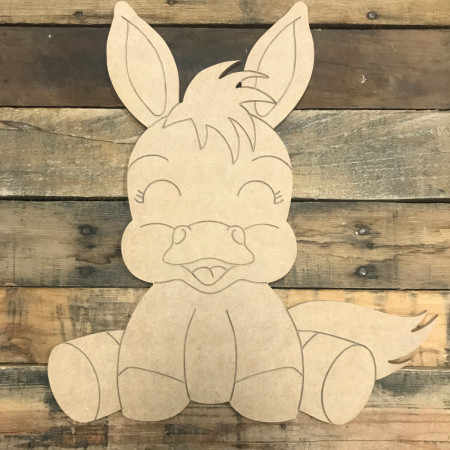 Paint by Line, Kid Donkey, Unfinished Wooden Cutout Craft