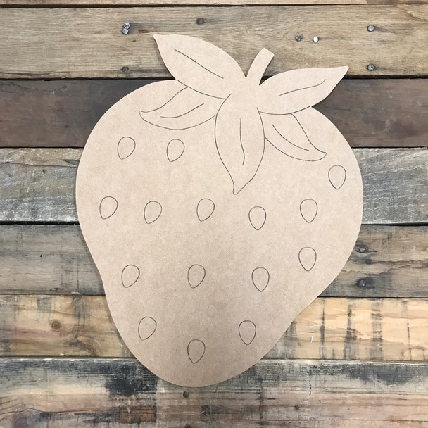 Strawberry, Unfinished Wooden Craft, Paint by Line