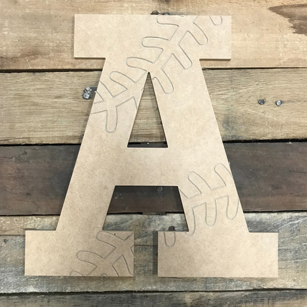 Wooden Baseball or Softball Rockwell Letters, Paint by Line Craft