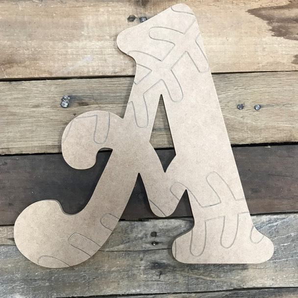 Wooden Baseball or Softball Beltorian Letters, Paint by Line Craft