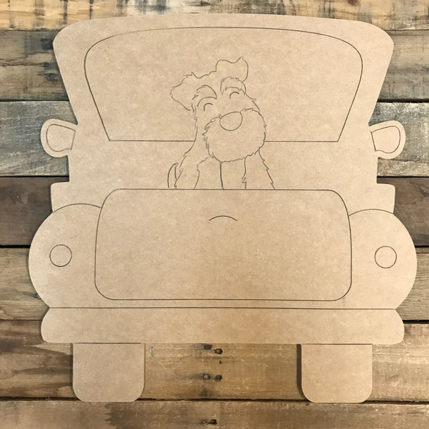Schnauzer Truck, Unfinished Craft, Paint by Line