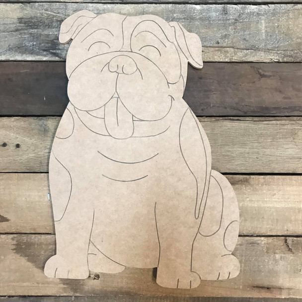 Bulldog, Unfinished Craft, Paint by Line