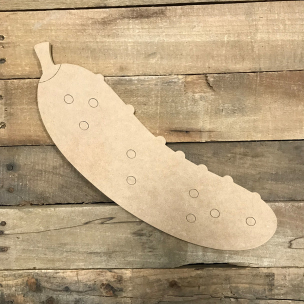 Pickle Wood Cutout, Unfinished Craft, Paint by Line