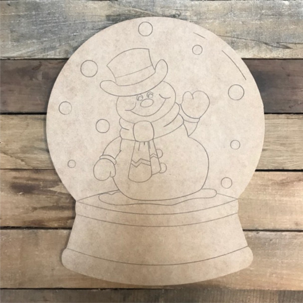 Snowman in Snow globe Cutout, Shape, Paint by Line