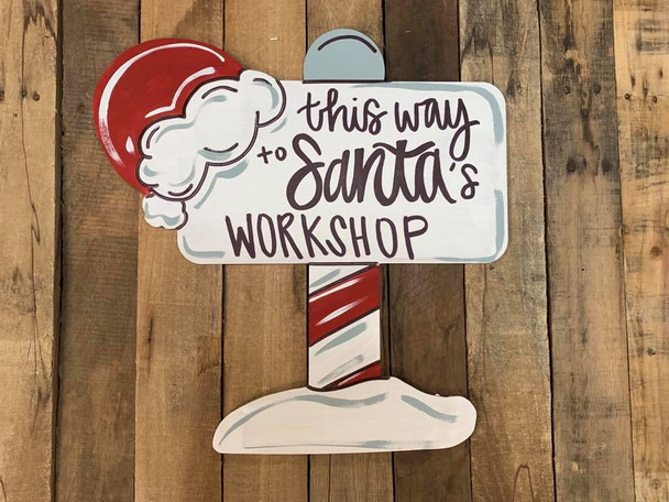 Christmas Sign Cutout, Unfinished Shape, Paint by Line