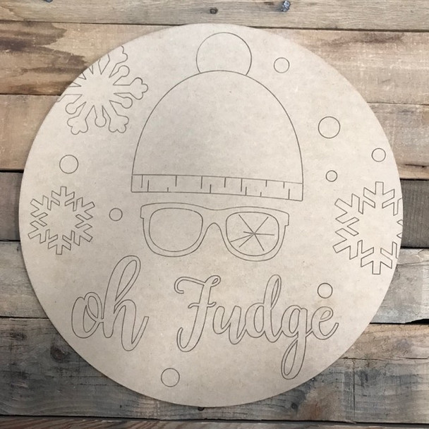 Christmas Story Circle, Wood Cutout, Shape, Paint by Line