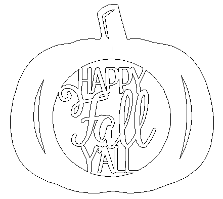 Happy Fall Y'all Framed Pumpkin Wooden (MDF) Cutout