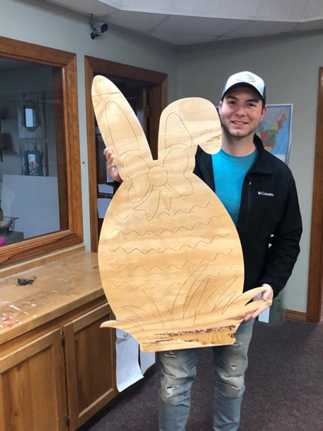 Easter Bunny Egg, Large Pine Yard Display, Photo Prop