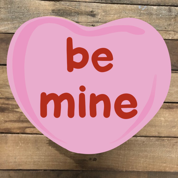 Valentine Heart Be Mine Cutout, Unfinished Shape, Paint by Line