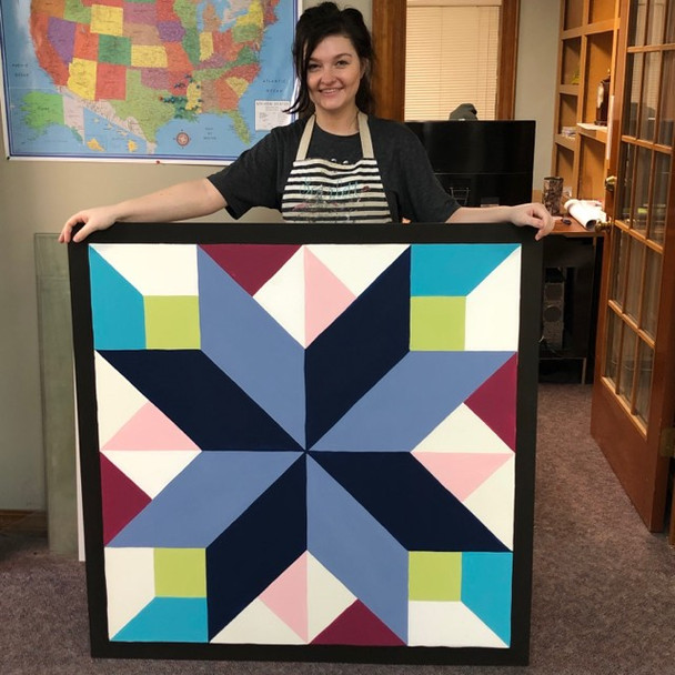 Barn Quilt Boho Pattern 4, Large Pine Yard Display, Photo Prop WS