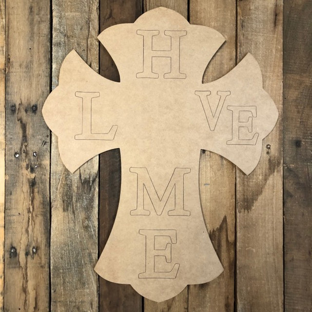 Home Cross Seasonal Kit Wood Cutout, Shape, Paint by Line