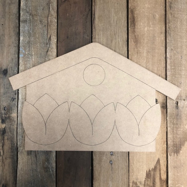 Birdhouse Cutout, Unfinished Wall Decor Paint by Line