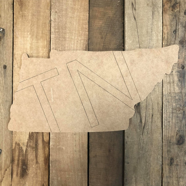 TN Tennessee Cutout, Unfinished Wall Decor Paint by Line