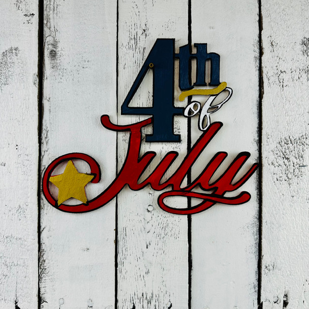 4th of July Shape Phrase Patriotic Decor Art Craft Cutout