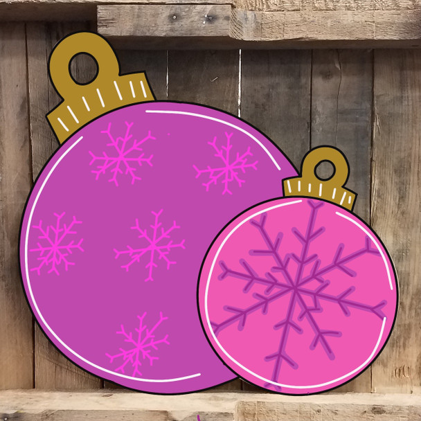 Two Ornaments Unfinished Cutout, Paintable Wooden Shape MDF