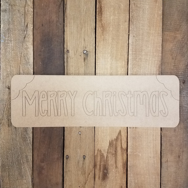 Merry Christmas Etched Sign, Paint by Line Wood Shape, WS