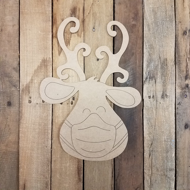 Reindeer With Mask Cutout, Shape, Paint by Line WS