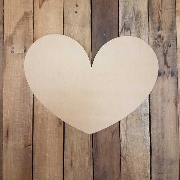 Valentine Fat Heart Unfinished Cutout, Wooden Craft Shape WS