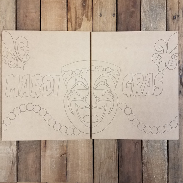 Painting for Two Mardi Gras Mask and Beads, Duo Painting Project, Paint by Line WS