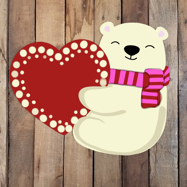 Cuddly Bear with Heart, Paint By Line, Valentine Art Craft Shape WS