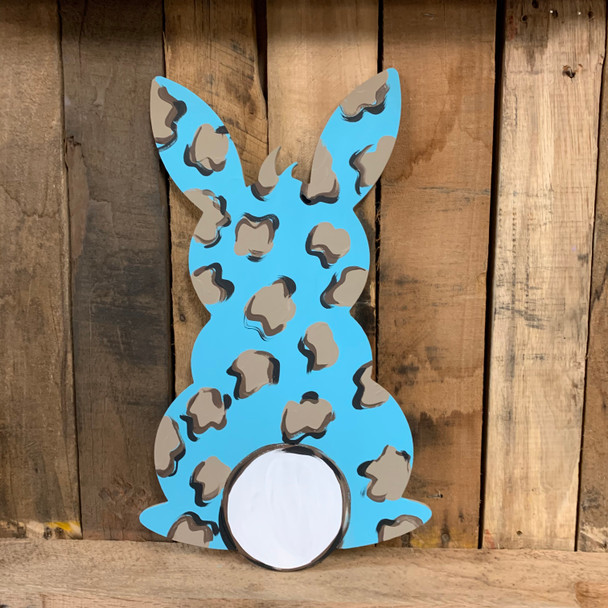 Standing Bunny With Cotton Tail, Unfinished Wood Shape, Paint by Line