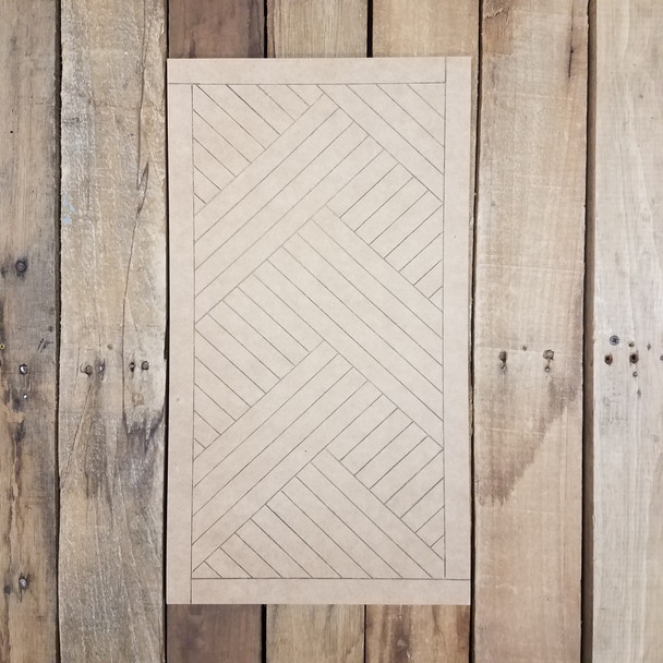 Geometric Art Weave Pattern Rectangle, Boho Style Unfinished Wood Shape Paint by Line WS