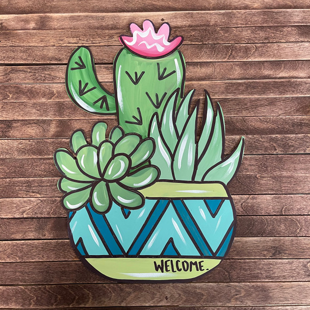 Cactus & Succulent Plants, Wood Cutout, Paint by Line WS
