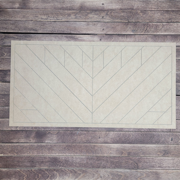 Geometric Boho Style Rectangle Shape, Paint by Line Unfinished Wood Cutout WS