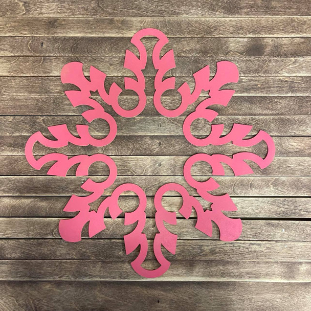 Snowflake Inspired Mosaic Art, Unfinished Wooden Cutout Craft Design
