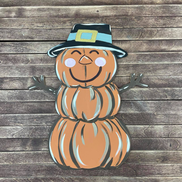 Scarecrow Pumpkin Man, Wood Cutout, Paint by Line WS