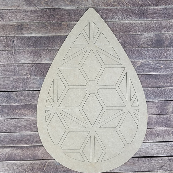 Driblet Shape Geometric Art Design, Paint by Line, Wood Craft Cutout