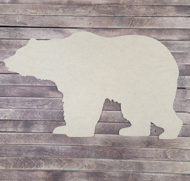 Grizzly Bear Design, Wood Craft Cutout, Paintable MDF Craft