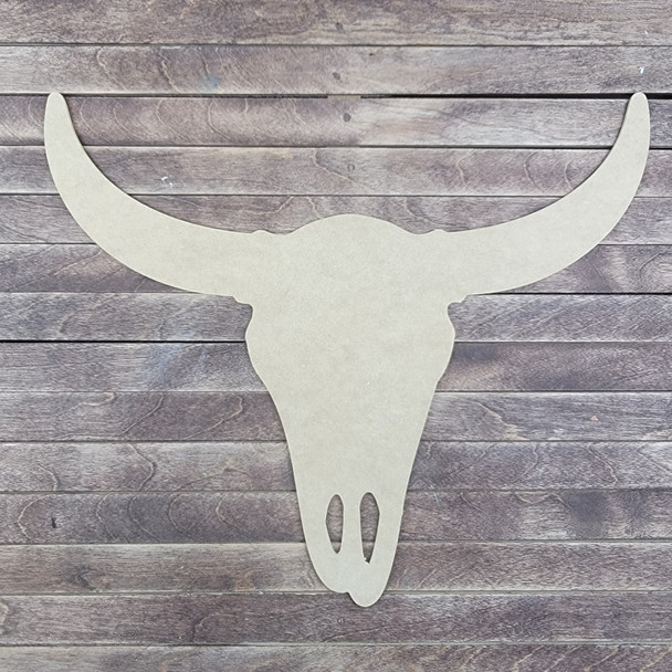 Bull Skull Head Shape Design, Wood Craft Cutout, Paintable MDF Craft