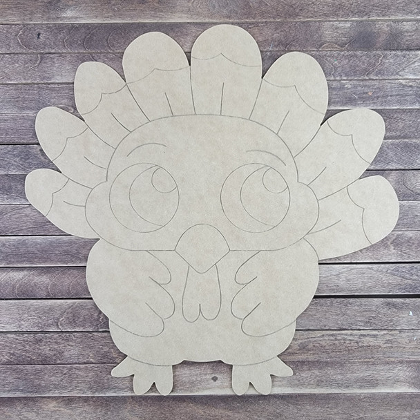 Baby Turkey, Paint by Line, Design Wood Craft Cutout