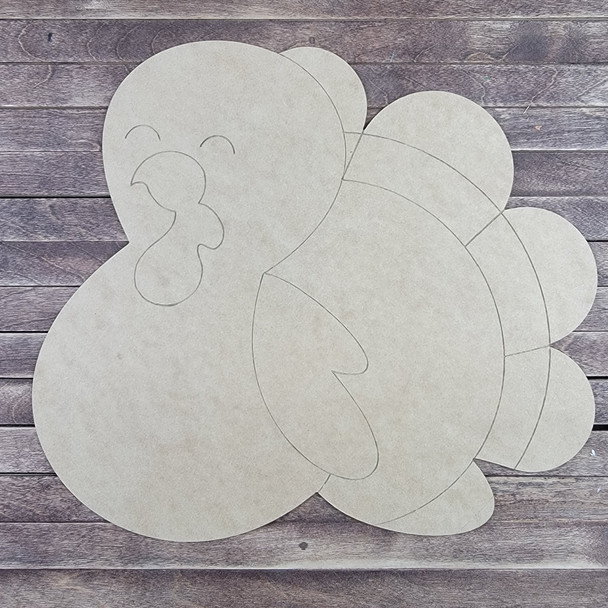 Thanksgiving Turkey Shape, Paint by Line ,Design Wood Craft Cutout