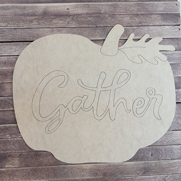 Gather Fall Pumpkin Shape With, Paint by Line ,Wood Craft Cutout WS