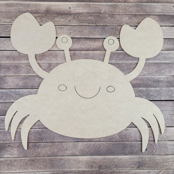 Crab Design, Paint by Line, Wood Craft Cutout WS