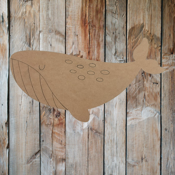 Swimming Whale Shape, Paint by Line, Wood Craft Cutout WS