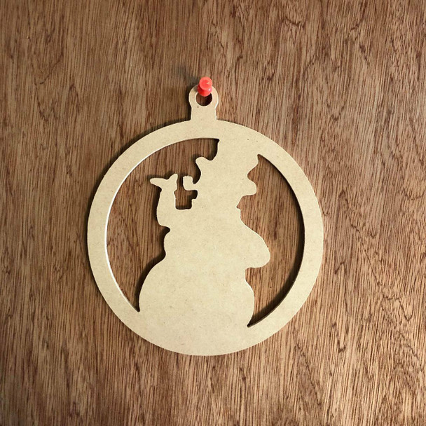 Christmas Ornament With Snowman Shape Unfinished Cutout, WS