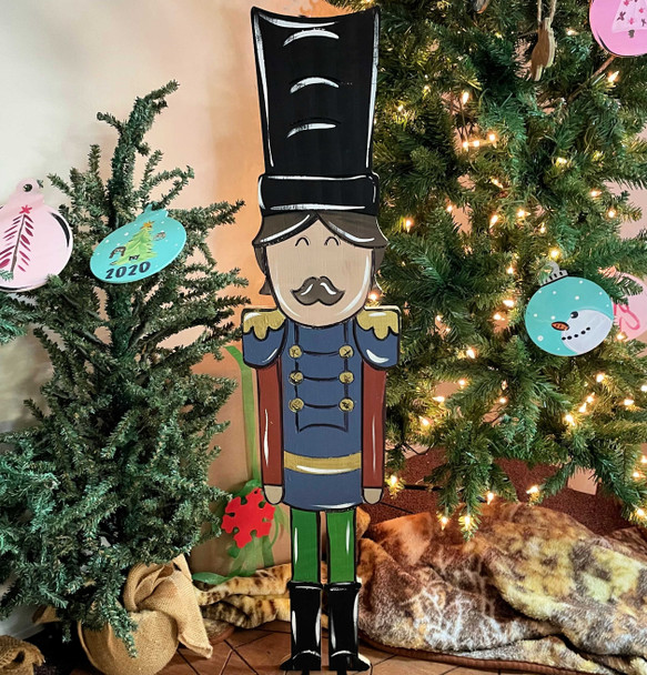 36" Tall Nutcracker, Free Standing Pine Yard Display