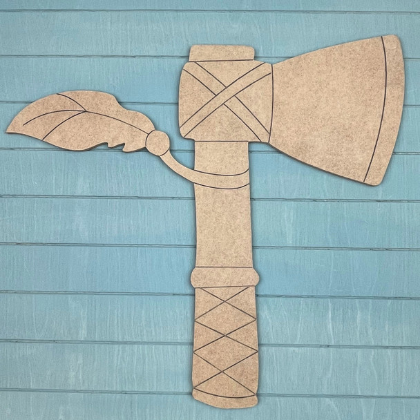 Indian Axe, Paint by Line, Unfinished MDF Craft Shape