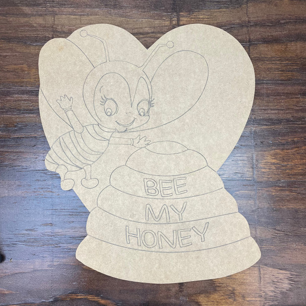 Valentine Honey Bee, Unfinished Craft, DIY Art WS