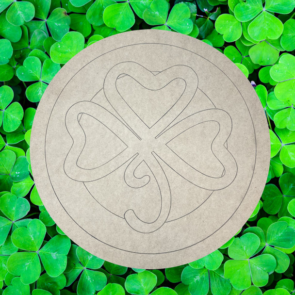 Leprechaun Gold Coin - Open Clover, Unfinished Craft, DIY Art, WS