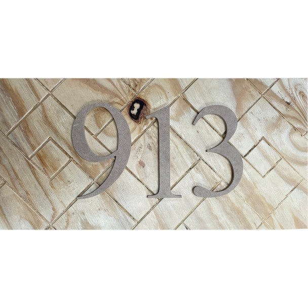 Geometric Rectangular Pine Address Sign, Unfinished Craft, WS