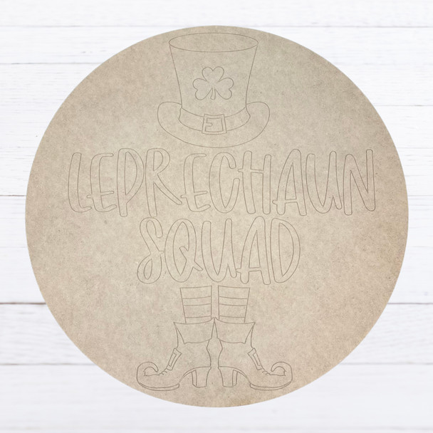 Round Door Hanger, Leprechaun Squad, Unfinished Craft, DIY Art, WS