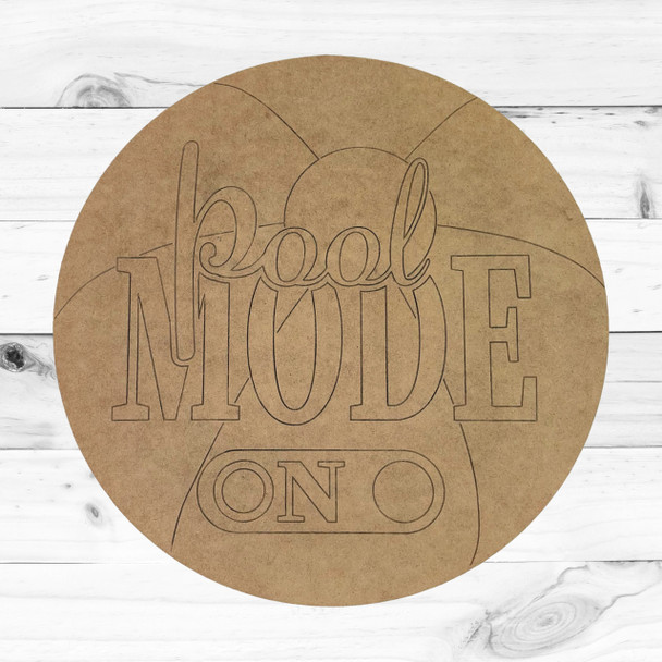 "Pool Mode On"  Engraved Wall Sign, Summer Craft Shape, Unfinished Craft Shape