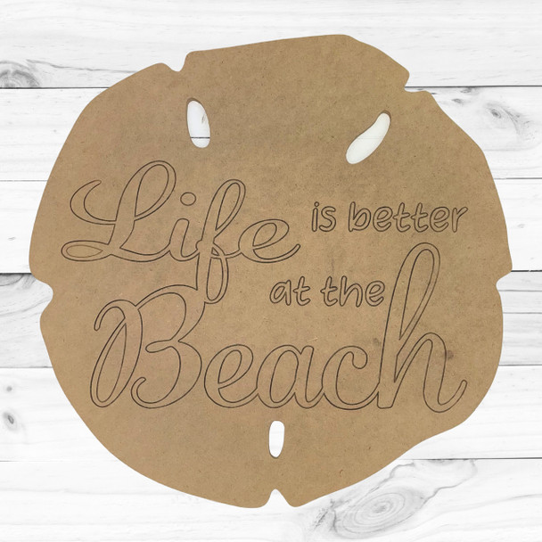 "Life is Better at the Beach" Seashell Sign, Summer Craft Shape, Unfinished Craft Shape