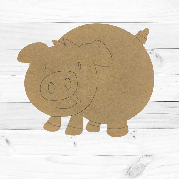 Big Round Pig, Farm Animal, Summer Craft Shape, Unfinished Craft Shape