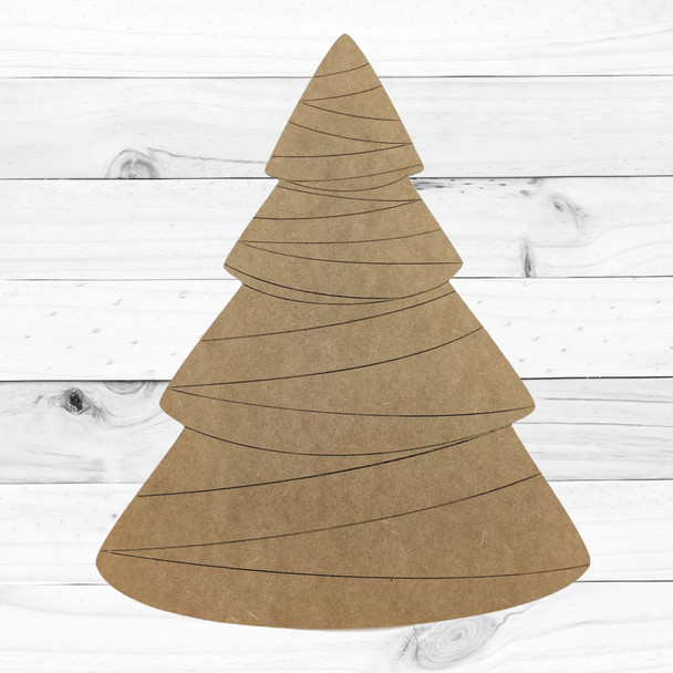 Tree, Christmas Tree with Ribbon, Holiday Shape, Unfinished Craft Shape