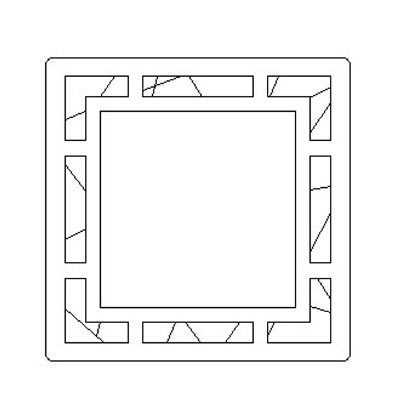 Stained-glass Square, Paint by Line, Shape, Unfinished Craft Shape